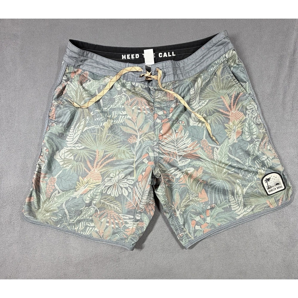 Howler Brothers Board Shorts Mens Size 36 Tropical Floral Swim Trunks Pre-owned